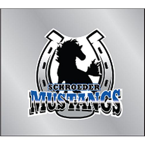 Horseshoe -Shaped Logo - Mustangs 'Horseshoe Logo' Custom Die Cut Sticker