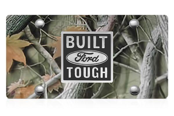 Camo Ford Tough Logo - Dwd Built Ford Tough Logo Camo Stainless Steel License Plate. Logot