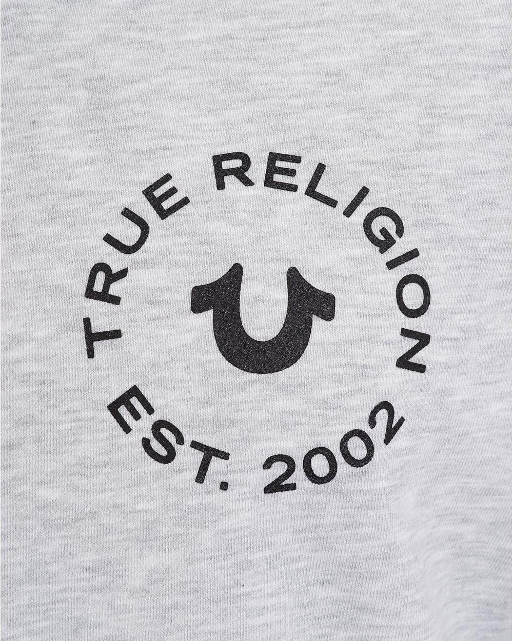 Horseshoe -Shaped Logo - True Religion Jeans Mens Large Horseshoe Logo Grey Sweatshirt
