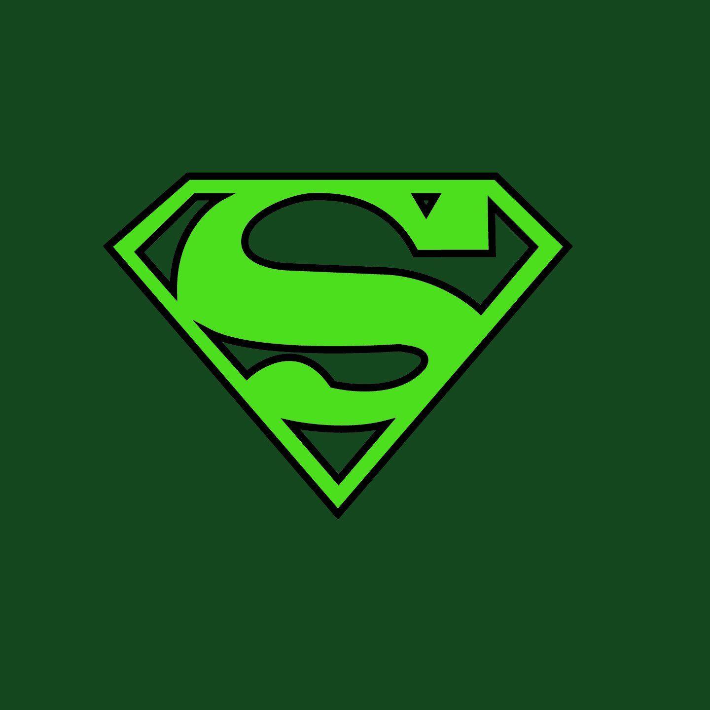Green Colored Logo - Superman Green Logo on Dark Green Colored Hoodie for Men
