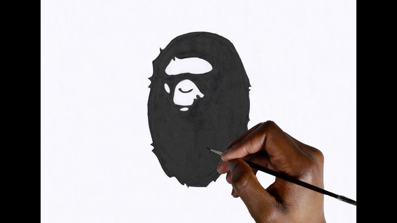 BAPE Monkey Logo - HOW TO DRAW THE BAPE LOGO ! (BAPE HEAD) - YouTube