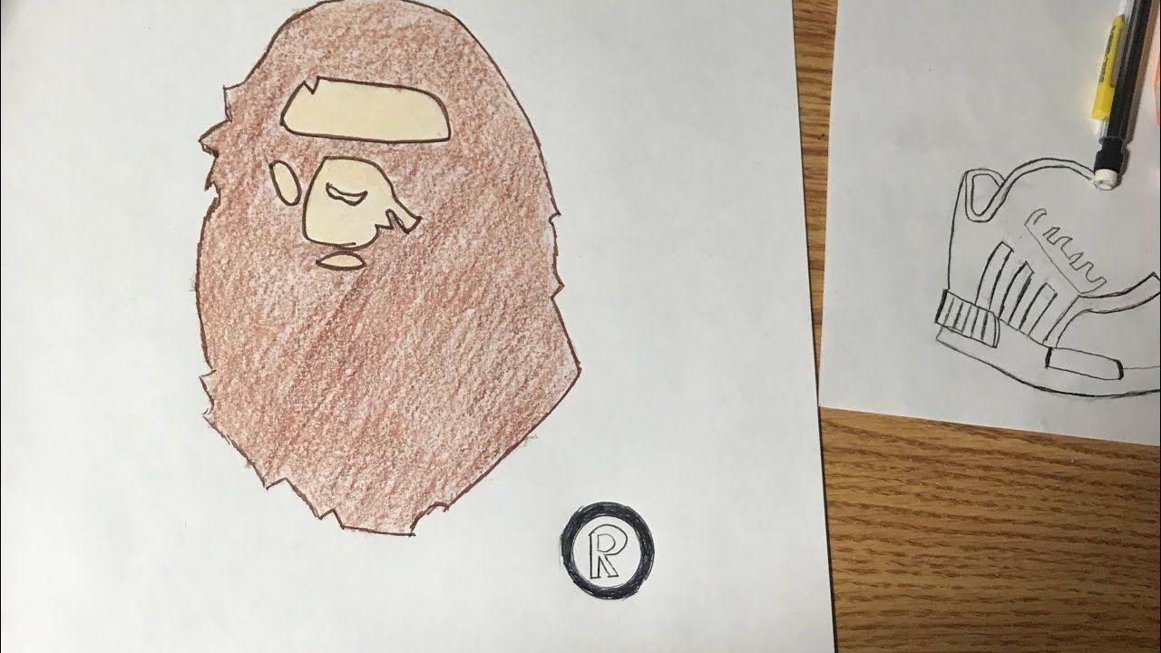 BAPE Gorilla Logo - How To Draw - Bape Logo (Ape Head) - YouTube