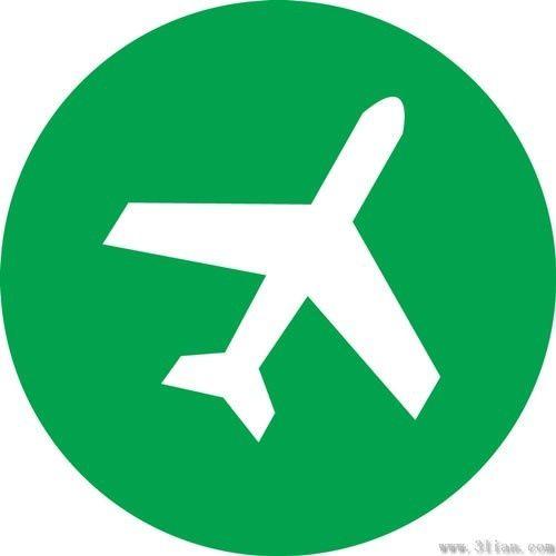 Green Airplane Logo - Green airplane icon vector Free vector in Adobe Illustrator ai ( .ai ...