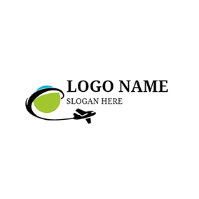 Green Circle and Airplane Logo - Free Airplane Logo Designs | DesignEvo Logo Maker