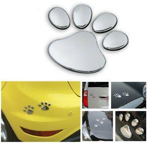 Silver Bear Logo - Silver Bear Paw Pet Animal Footprint Emblem Car Truck Trim 3D