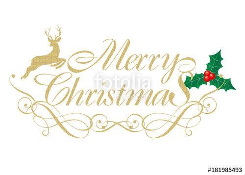 Merry Christmas Logo - Merry Christmas logo of gold texture | logo mark, logotype | for ...