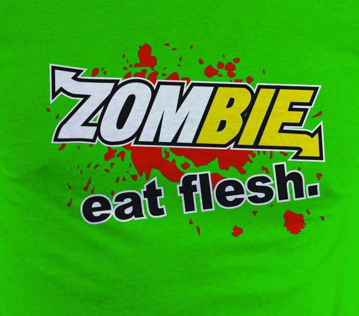Green Colored Logo - Subway: Eat Fresh Zombie Eat Flesh Logo Spoof Tshirt