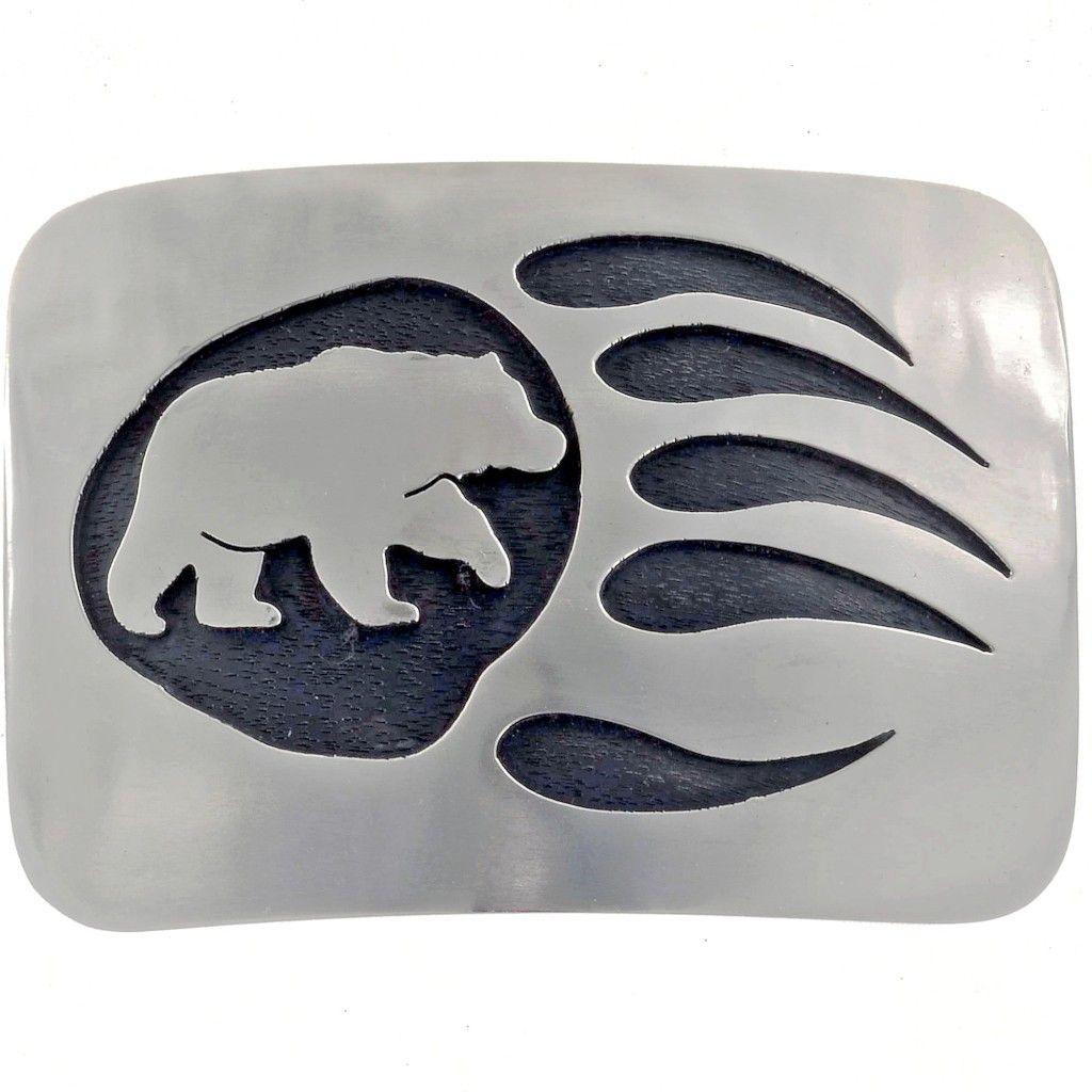 Silver Bear Logo - Silver Bear Paw Belt Buckle 23847. Alltribes #bearjewelry #bear