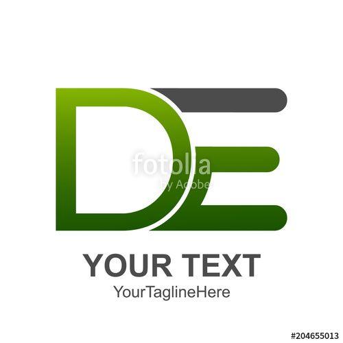 Green Colored Logo - Initial letter DE logo design template element colored green for ...