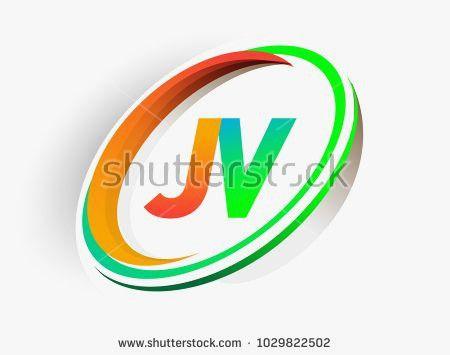 Green Colored Logo - Green Company Unique Initial Letter Jv Logotype Pany Name Colored ...