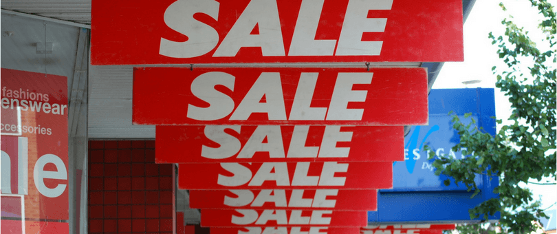 Red and Blue Store Logo - Store Signs. Why All Sale Signs Are Red: The Science of Color in Retail