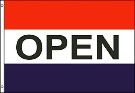 Red and Blue Store Logo - Open Flag Red White Blue Store Banner Advertising Pennant Business ...