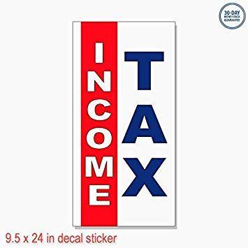 Red and Blue Store Logo - Income Tax Red Blue DECAL STICKER Business Store Vinyl