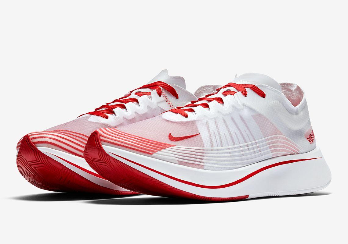 White with Red Sp Logo - Nike Zoom Fly SP White/Red AJ9282-100 Release Info | SneakerNews.com