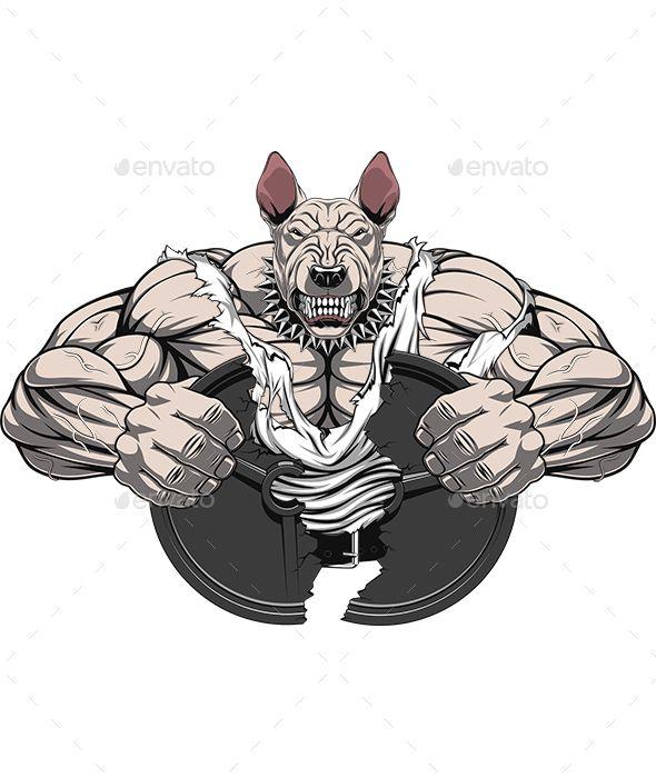 Angery Dog Bodybuilding Logo - Angry Dog Bodybuilder. Sport Vector Adobe Illustrator in 2019