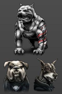 Angery Dog Bodybuilding Logo - Angry dog bodybuilder | Sport Vector Adobe Illustrator in 2019 ...