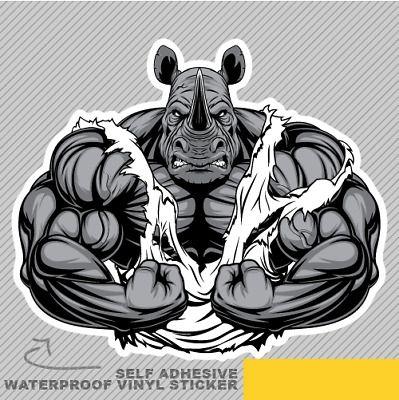 Angery Dog Bodybuilding Logo - ANGRY DOG BODYBUILDER Muscles T shi Vinyl Sticker Decal Window Car ...