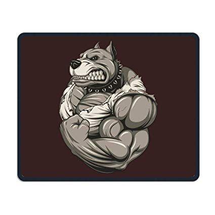 Angery Dog Bodybuilding Logo - Angry Dog Bodybuilder Non Skid Natural Rubber Mouse Pad