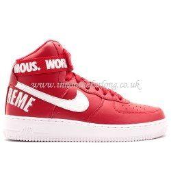 White with Red Sp Logo - Varsity Red White Force 1 High Supreme Sp Supreme Red Box