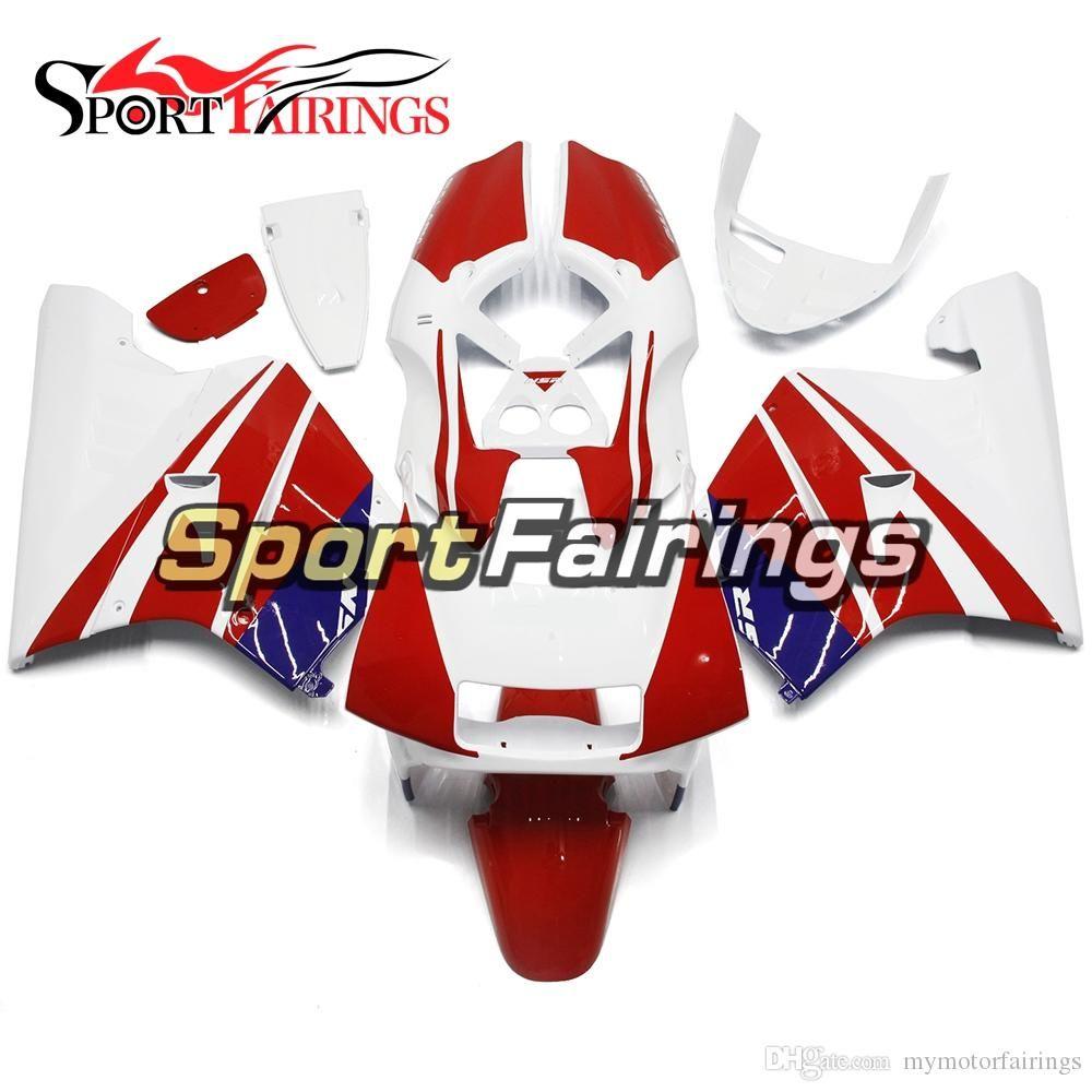 White with Red Sp Logo - Full White Red Blue Decals Fairings For Honda NSR250R SP NC21 P3