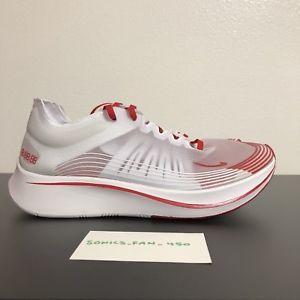 White with Red Sp Logo - MEN'S NIKE ZOOM FLY SP RUNNING SHOES 