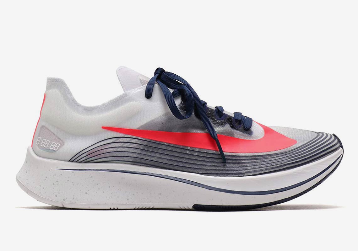 White with Red Sp Logo - Nike Zoom Fly SP Red White Blue CD6616 146