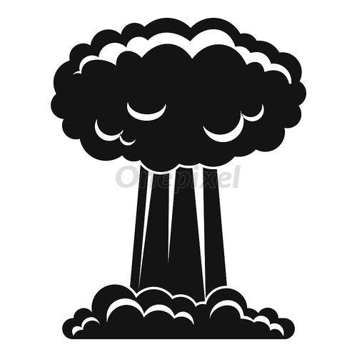 Mushroom Cloud Logo - Mushroom cloud icon, simple style