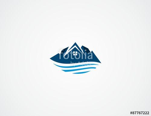 House Mountain Logo - mountain house logo water