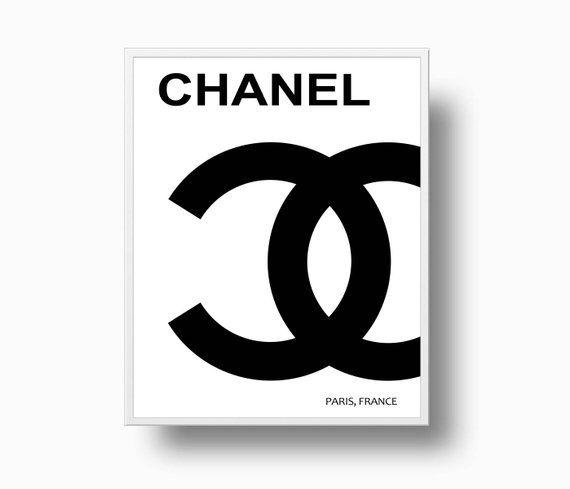 Channel Fashion Logo - Chanel Paris Logo Print Chanel Logo Print Fashion Print Set | Etsy