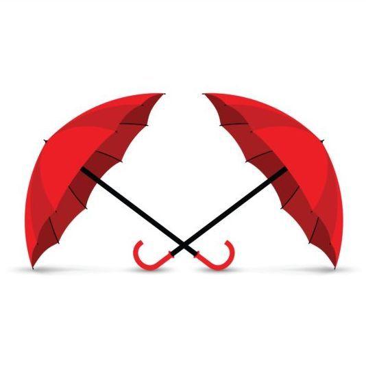 Umbrella Vector Logo - Red umbrella vector illustration 01 free download