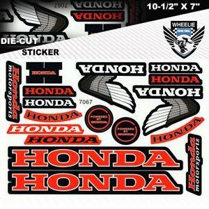 Honda ATV and Motorcycle Logo - MOTOCROSS MOTORCYCLE DIRT BIKE ATV HELMET SPONSOR LOGO RACE STICKER ...