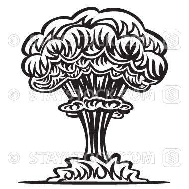 Mushroom Cloud Logo - B&W Mushroom Cloud. atom. Mushroom cloud