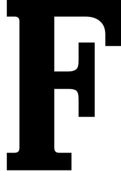 Fancy F Logo - 2'' Fancy Black Reflective Address Letter F