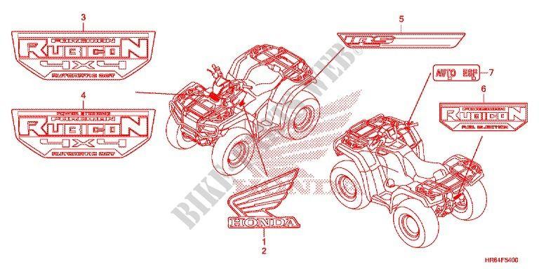 Honda ATV and Motorcycle Logo - MARK EMBLEM Frame TRX500FA6F 2015 FOURTRAX 500 ATV Honda motorcycle ...