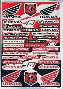 Honda ATV and Motorcycle Logo - Quality Honda Motocross Sticker Decals Logo Sheet for Motorcycle MX ...