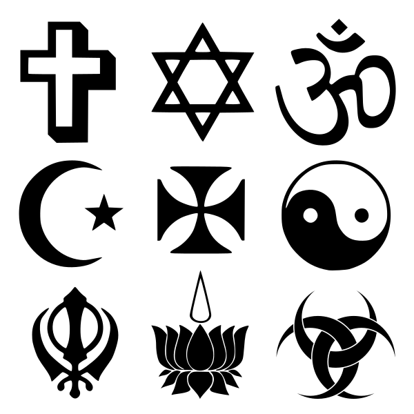 Religion Logo - File:Religious symbols.svg - Wikimedia Commons