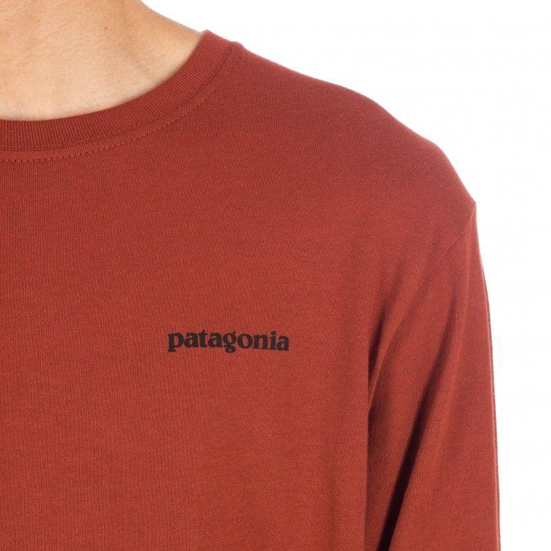 Long Red P Logo - Patagonia P-6 Logo Cotton Long Sleeve T-Shirt (Rusted Iron ...