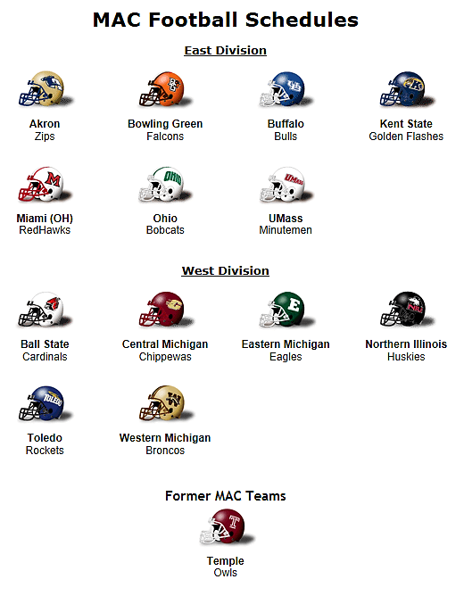 Mac Conference Logo - Mid Conference 2012 Football Schedule. MAC: Mid American