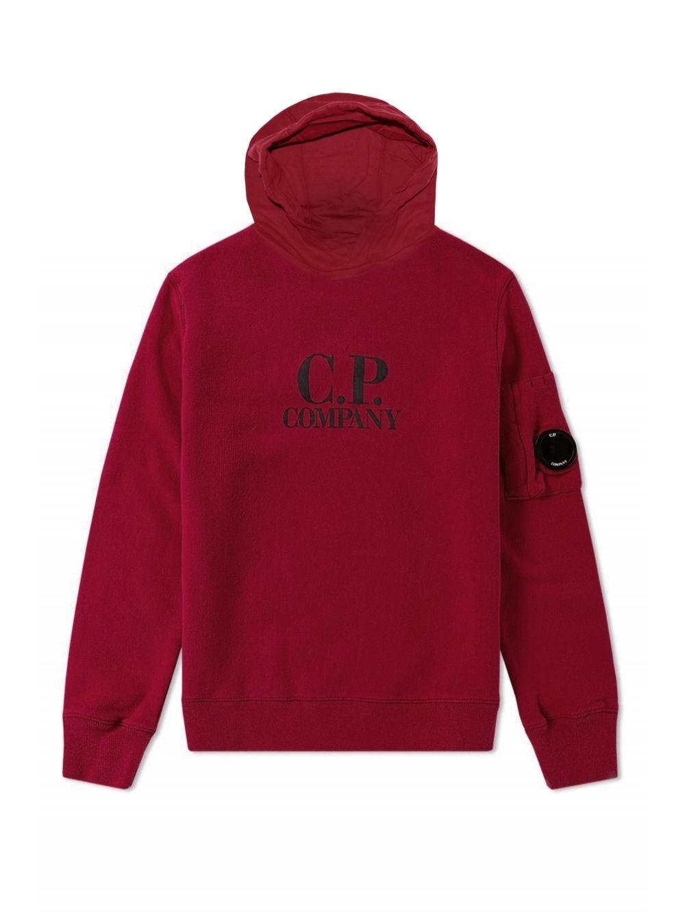 Long Red P Logo - C.P. Company Undersixteen Red Logo Goggle Hoody | Designerwear
