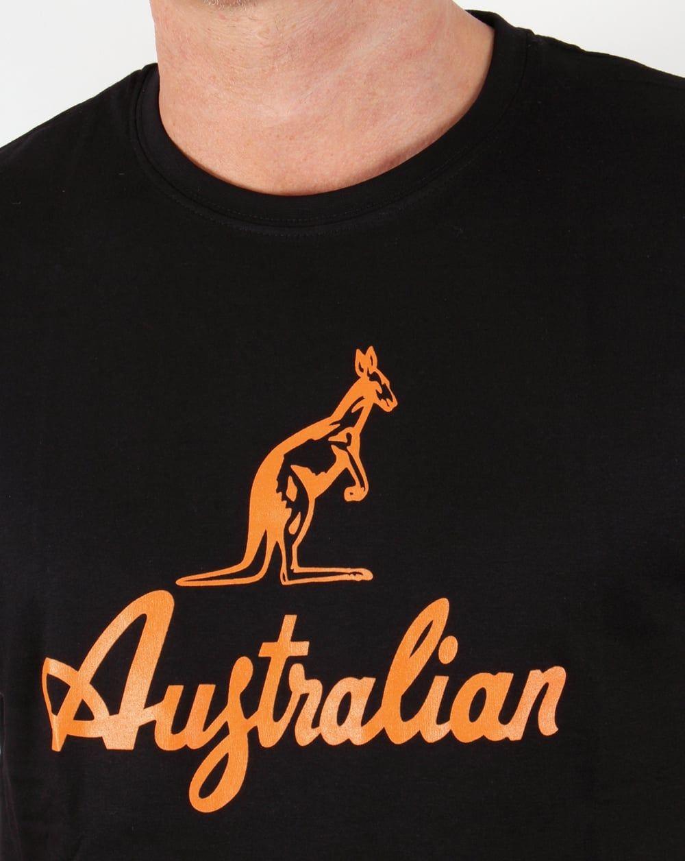 Orange Kangaroo Logo - Australian By Lalpina Kangaroo Logo T-shirt Black/Orange,tee,mens ...