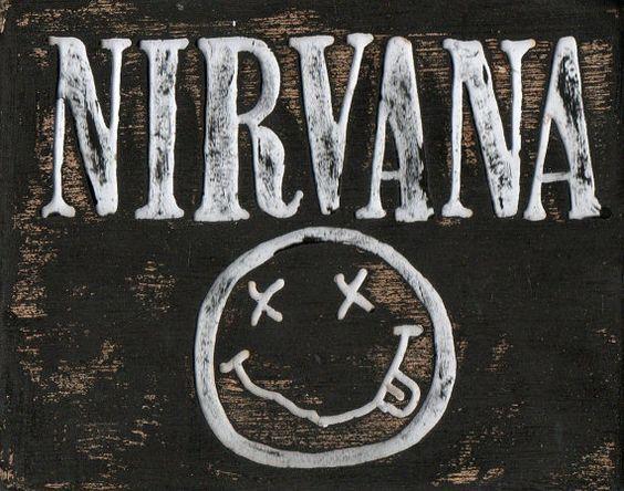 Nirvana Rock Band Logo - Nirvana art, wood sign, Grunge band artwork, alternative metal