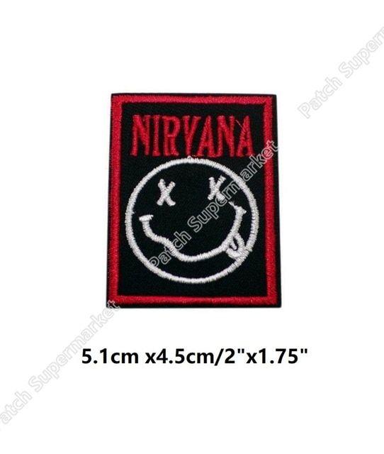 Punk Rock Band Logo - NIRVANA Smiley Face Patches Music PUNK Rock Band LOGO Embroidered ...