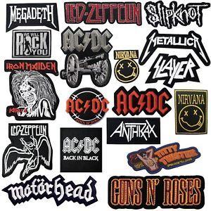Rock and Metal Band Logo - Rock Metal Band ACDC Nirvana Motorhead Embroidered Logo Patch Iron ...