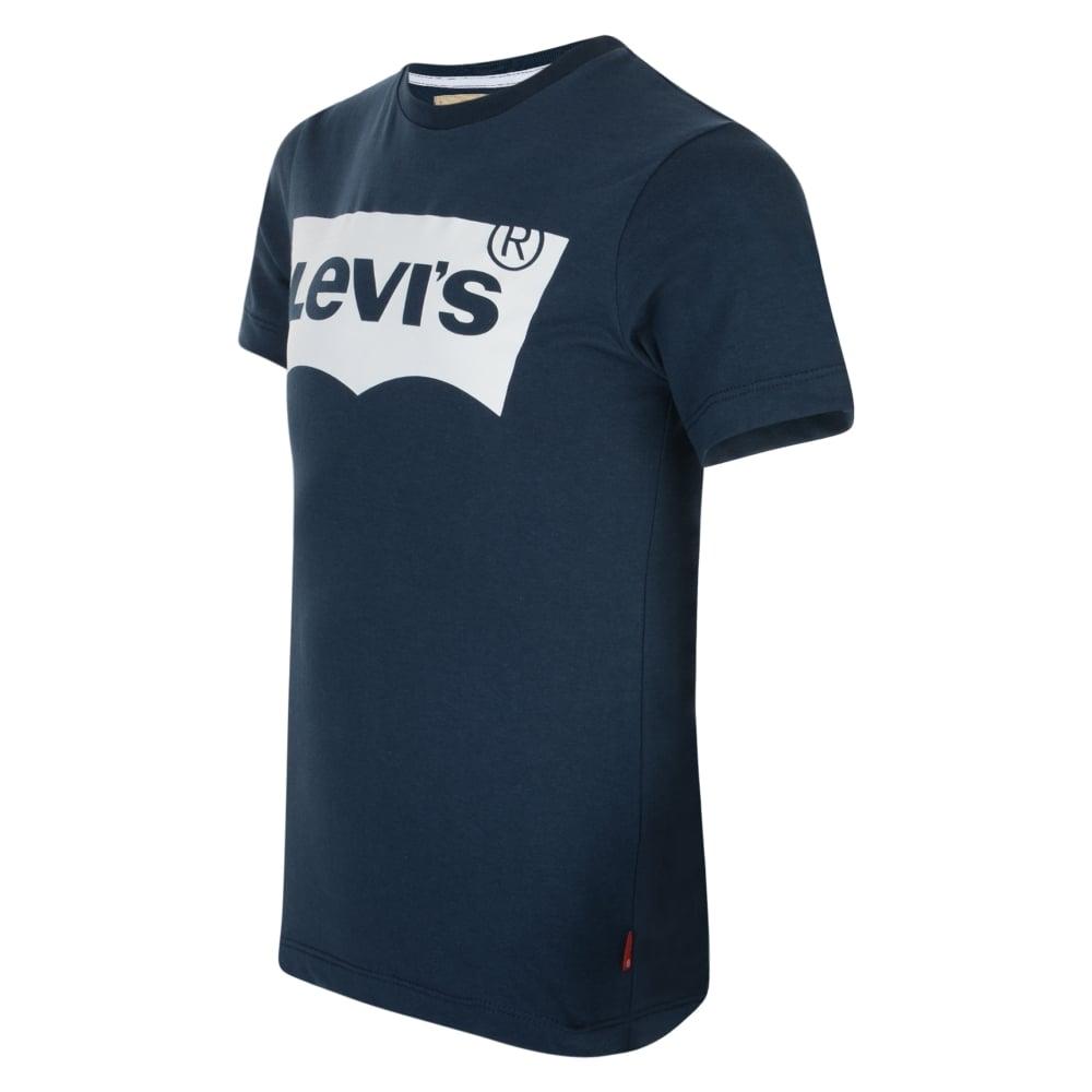 White and Blue T Logo - Levi's Boys Navy T-Shirt with White Logo Print - Levi's from ...