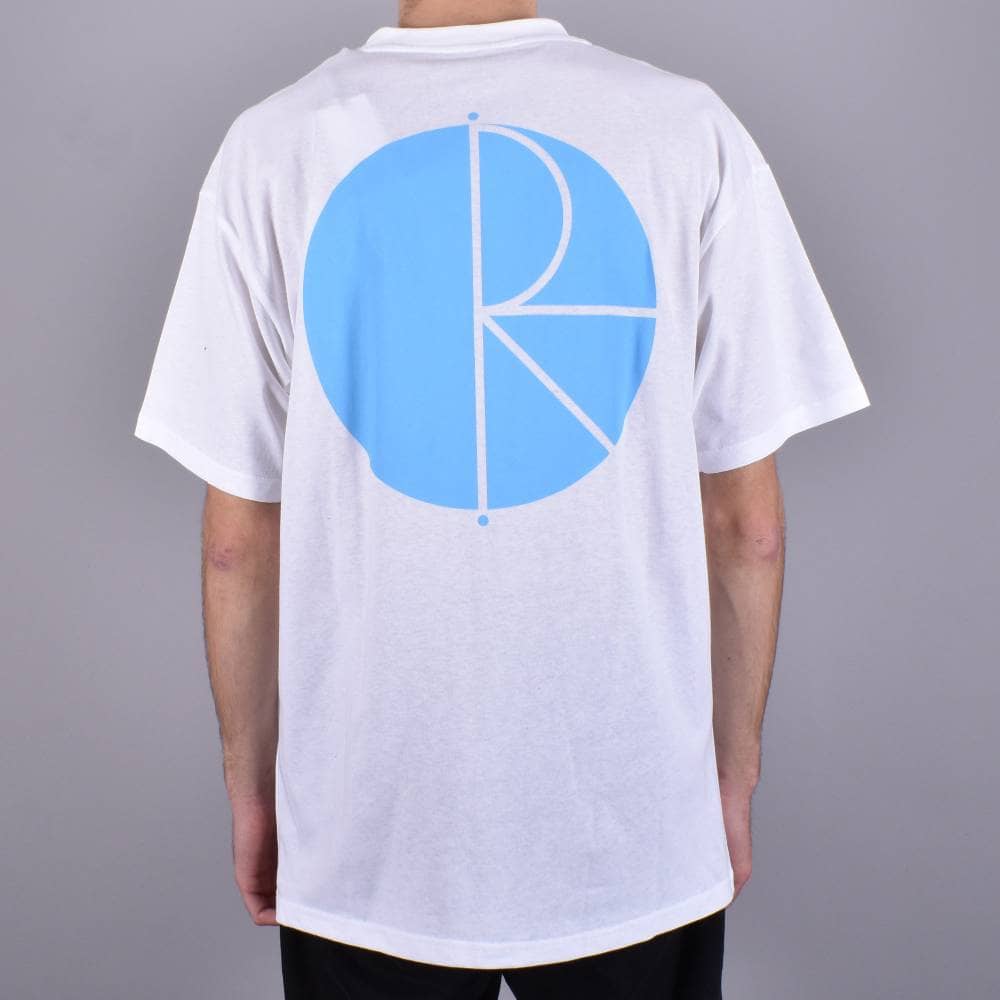 White and Blue T Logo - Polar Skateboards Fill Logo Skate T-Shirt - White/Pool Blue - SKATE ...