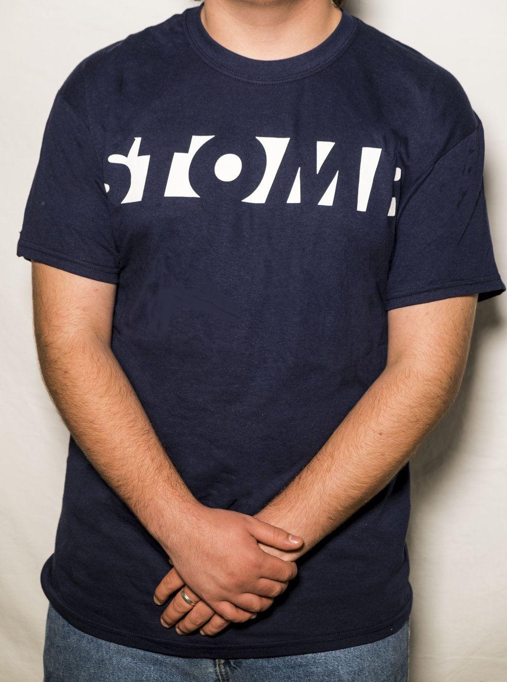 White and Blue T Logo - STOMP Blue & White Logo T Shirt