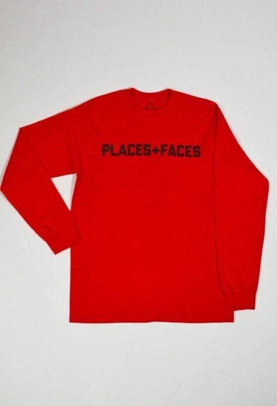 Long Red P Logo - Places + Faces Long Sleeve T Shirt