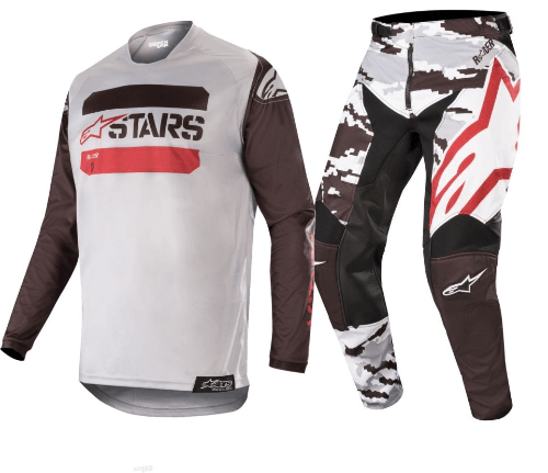 Camo Alpinestars Logo - 2019 Alpinestars Racer Tactical Motocross Kit - Grey Camo