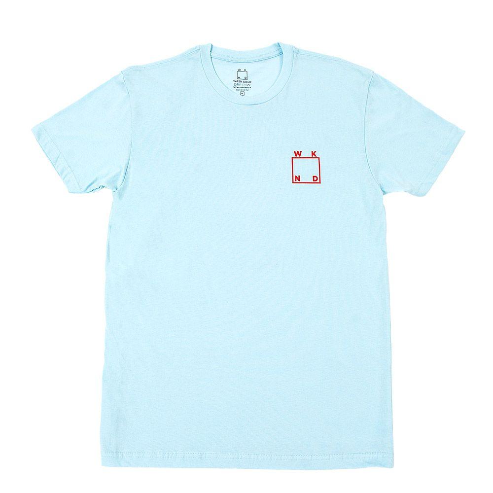 White and Blue T Logo - Weekend Skateboards Square Logo Classic Tee Blue.co.uk