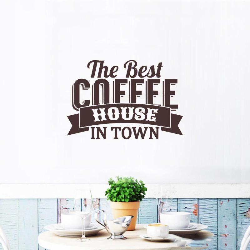 House Wall Logo - Best Coffee House Cafe Wall Stickers Modern Kitchen Quote Logo Vinyl ...